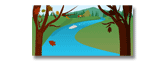 Leaves on a stream
